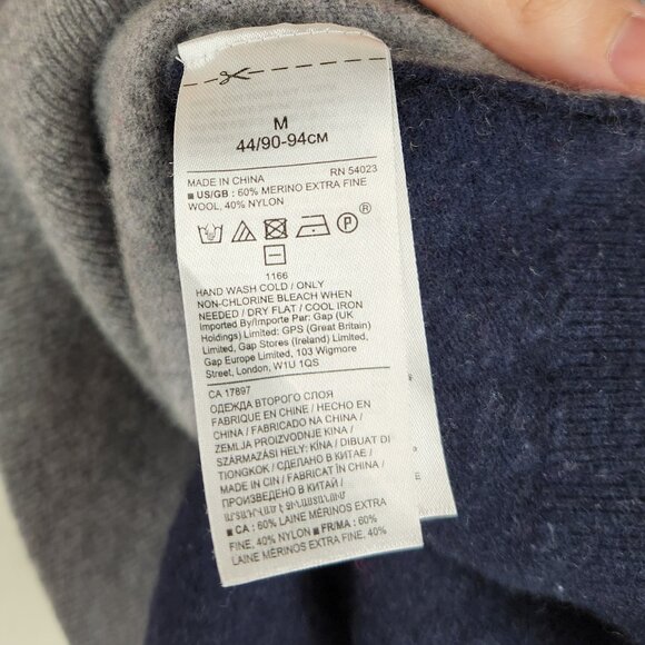 Banana Republic Italian Wool Blend Colorblock Raglan Sleeve Sweater M *shrunk?* - Picture 6 of 7